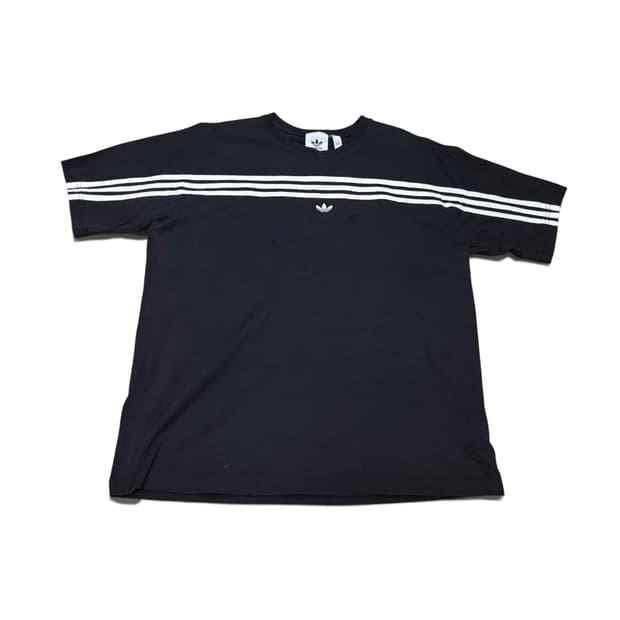 3XL 아디다스 블랙 3선 트레이닝 반팔티