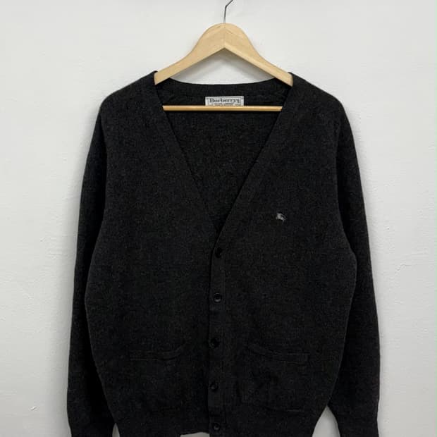 [M] 버버리 90s 그레이 램스울 니트 가디건