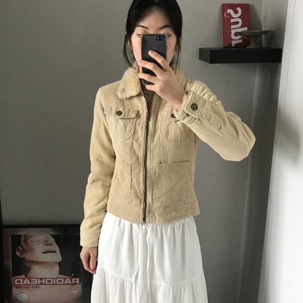 아베크롬비 기모 양털 쉐르파 버터 코듀로이 자켓
