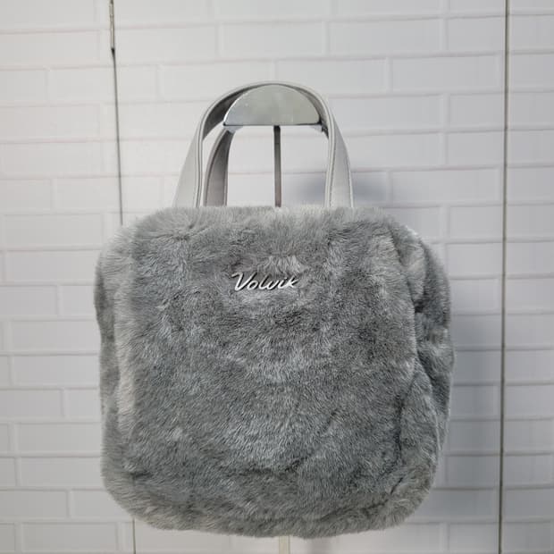 Volvik 볼빅 퍼 토트백 파우치백 그레이