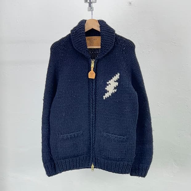 카나타 네이비 투 포켓 썬더 코위찬 스웨터 카라 자켓