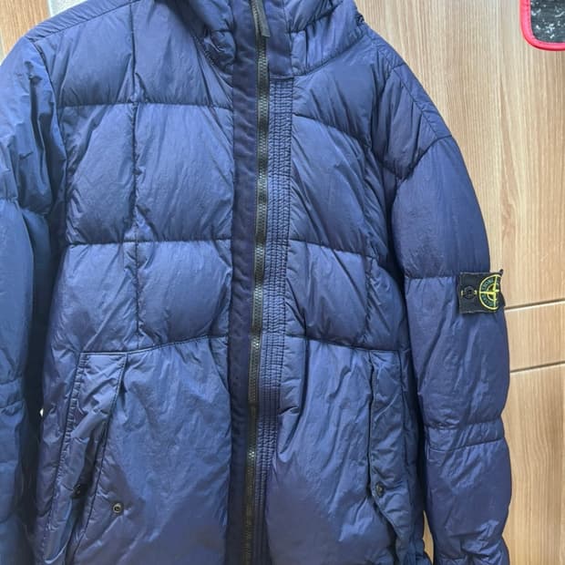 [L]스톤아일랜드 크링클랩스 네이비 패딩