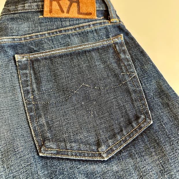 RRL 더블알엘 슬림 스트레이트 콘밀 셀비지 데님 32-30 신품급