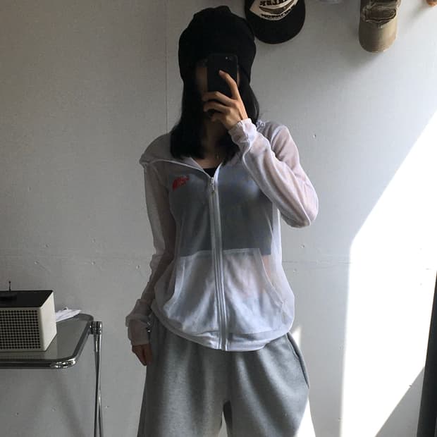 노스페이스 화이트라벨 메시 후드집업