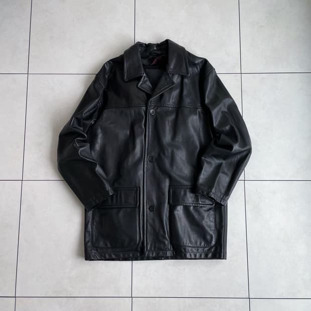 코치 풀그레인 레더 카코트