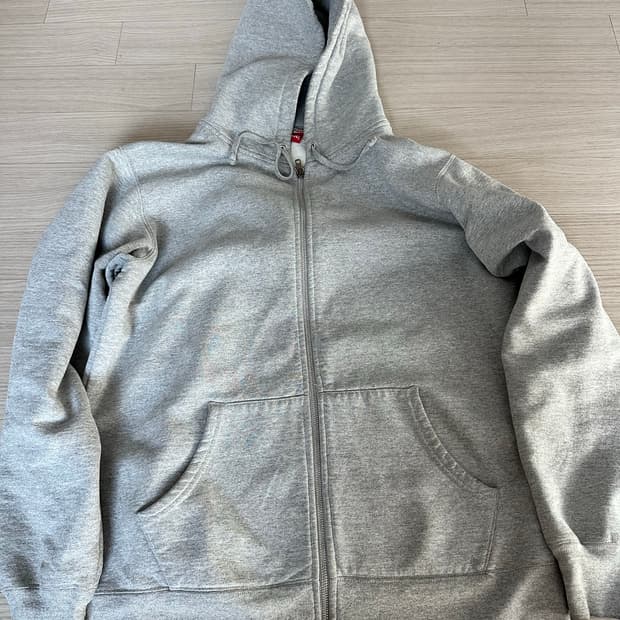 (L) 슈프림 로고 테이프 집업 후드