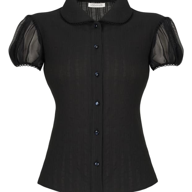 Sheery Mesh Lace Blouse *Black