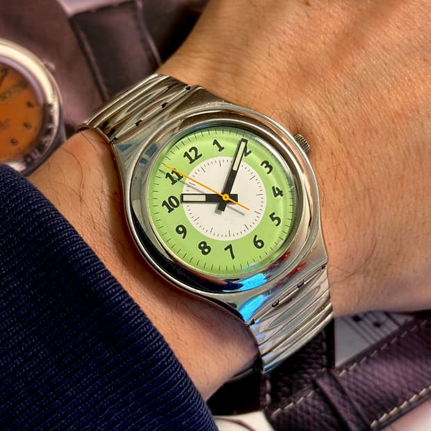 95년판) 빈티지 스와치 메탈 익스팬션 스트랩 Ghiacciolo