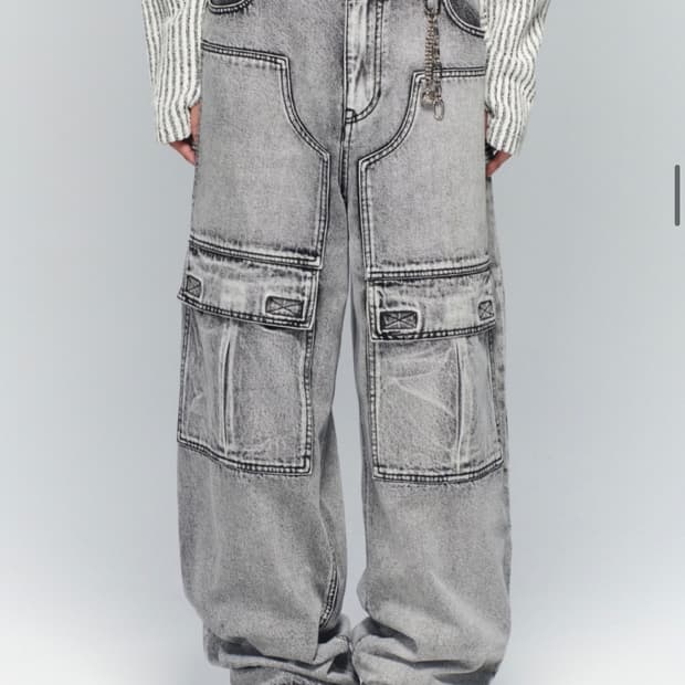 CARPENTER DENIM PANTS GREY