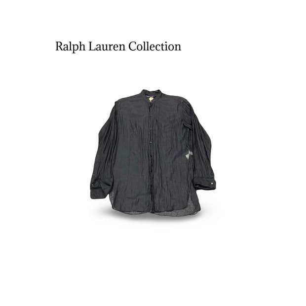 (90)Ralph Lauren Collection스탠드 칼라 시스루 실크