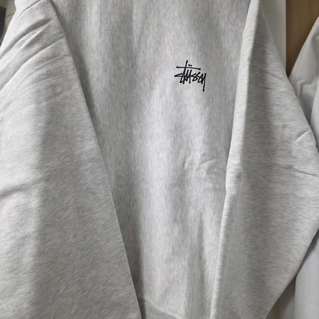 스투시 기본 로고 멜란지 기모 맨투맨