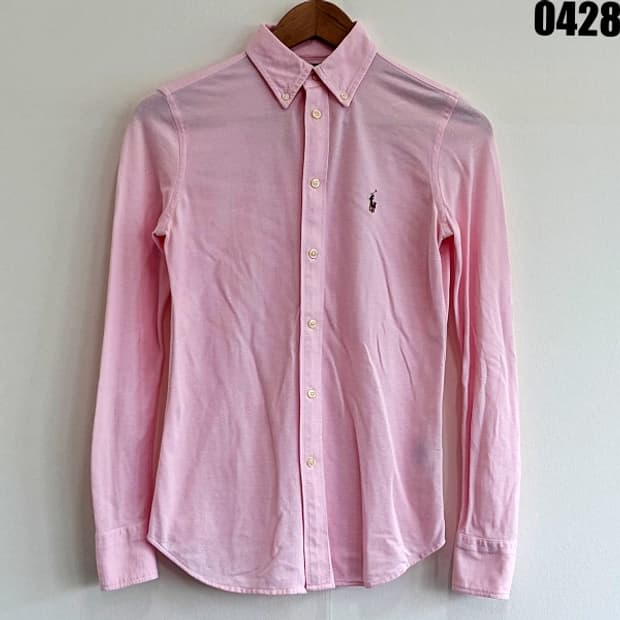 랄프로렌 니트 옥스포드 핑크 셔츠 남방 S 0428