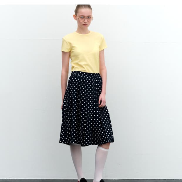 ponytail Dot skirt (Navy & White)