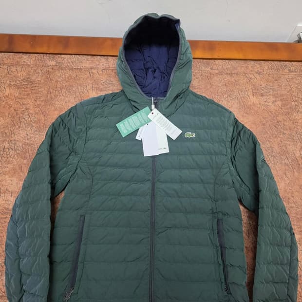 [새제품] 라코스테 남성 경량 후드 다운 패딩 자켓