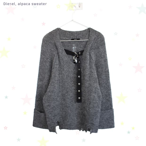 DIESEL 디젤 초커 알파카 스웨터