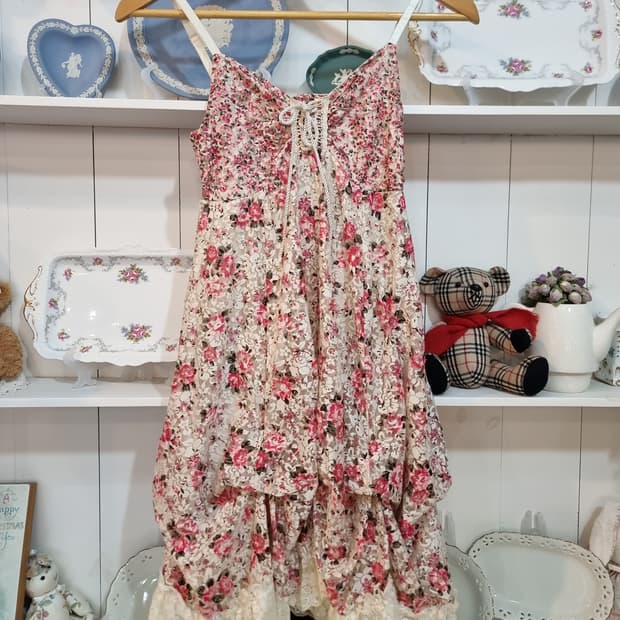 플라워 레이스 캐미솔 원피스