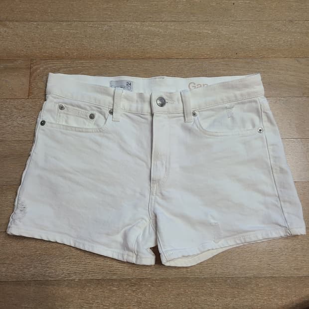 빈티지 Gap 화이트 숏팬츠 반바지 로우라이즈 데미지 와투케 y2k 갸루