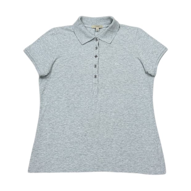 버버리 빈티지 여성용 PK 폴로 카라티 그레이 M