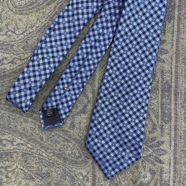 루이비통 플라워 체크 실크 넥타이 하이엔드 명품 타이