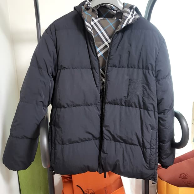 24FW 버버리 ekd 체크 리버시블 후드패딩 m