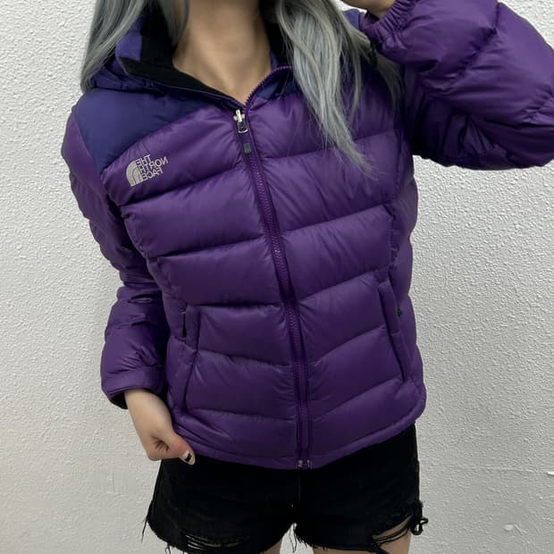 노스페이스 700 로고 퍼플 패딩 90