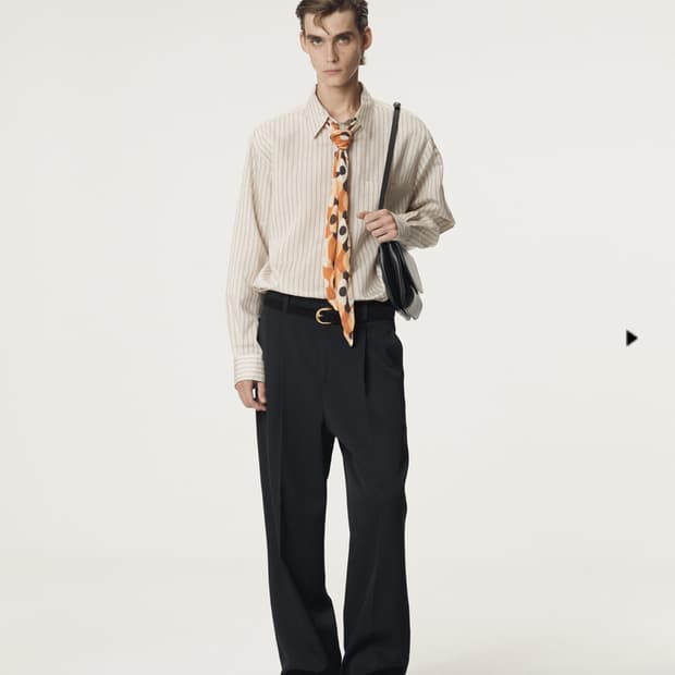 [M]렉토 25fw 레아 스트라이프 셔츠 베이지