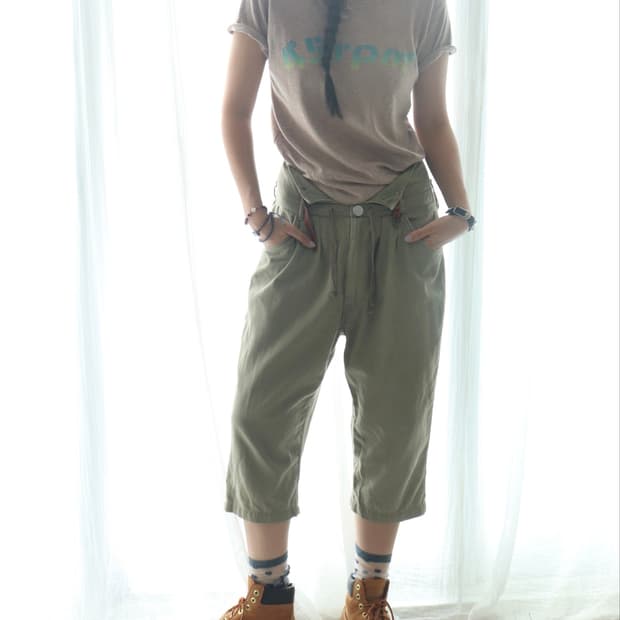 [Kapital] Leather Belt Cropped Pants
