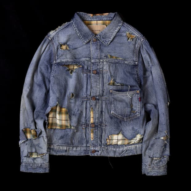 아나크로놈 체크 콤비 데님 자켓 3사이즈
