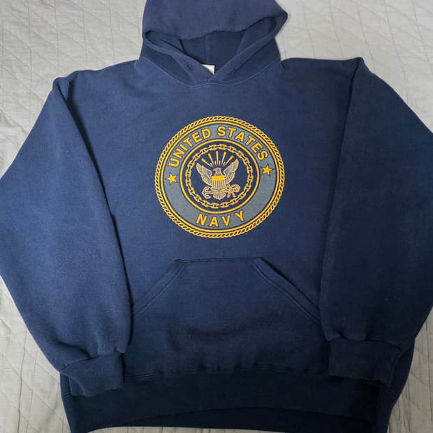 [XL] 90s USA 네이비 USN NAVY 빈티지 후드티
