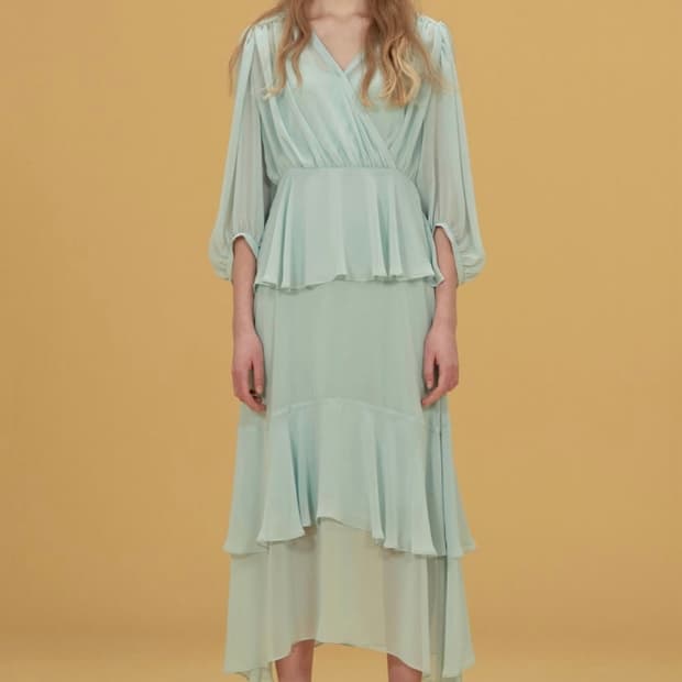 쟈니헤잇재즈 SHRRING FULL DRESS