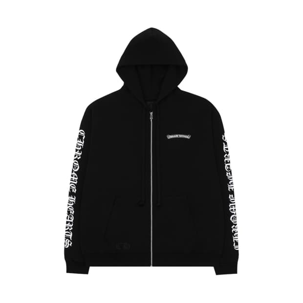 [XL] 크롬하츠 스크롤 로고 헤비웨이트 후드집업 블랙