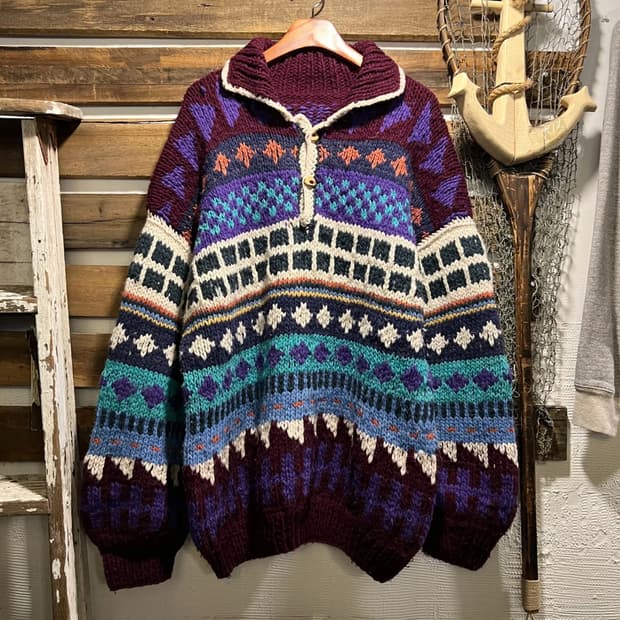 [XL]90's 빈티지 핸드메이드 에콰도르 풀오버 스웨터 니트