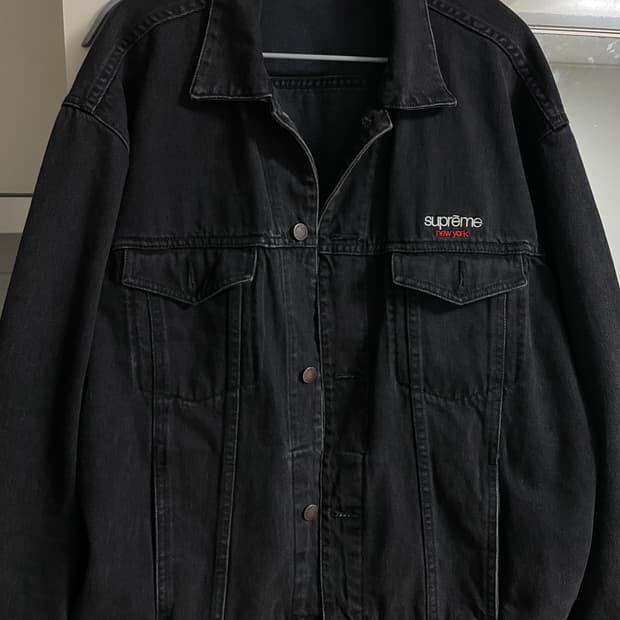 슈프림 Supreme 블랙 데님 트러커 자켓 L 새상품