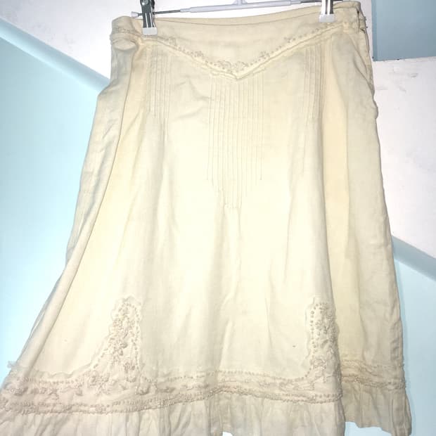 jpn vintage lace frill midi skirt