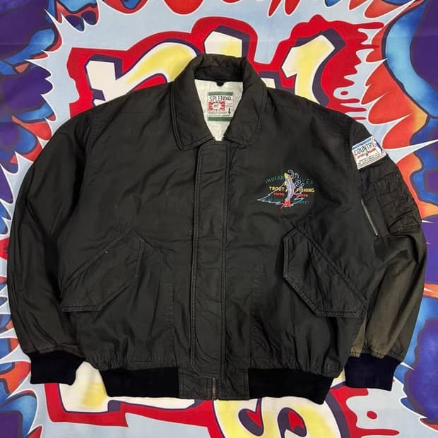 일본 빈티지 자수 해링턴 자켓