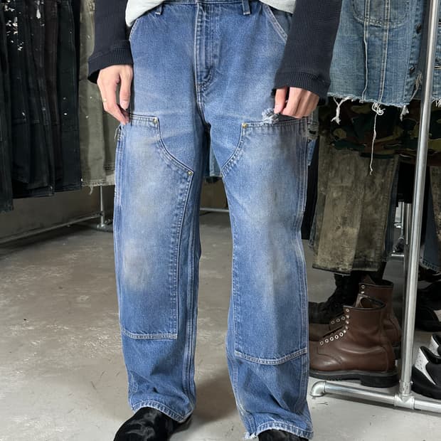 OG 칼하트 데님 더블니 칼하트 B73 썩블니