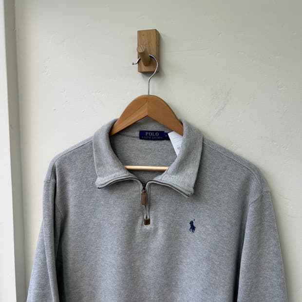 16278 - 폴로 랄프로렌 그레이 반집업 니트