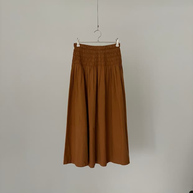 80's Smocked Waist Gathered Skirt