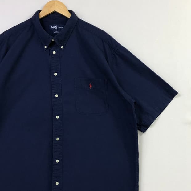 Xxl 폴로 네이비 솔리드코튼 셔츠