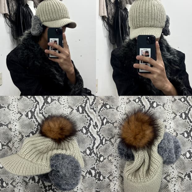 6 Ears Fur Detail Cap (여성 Free) 3.5
