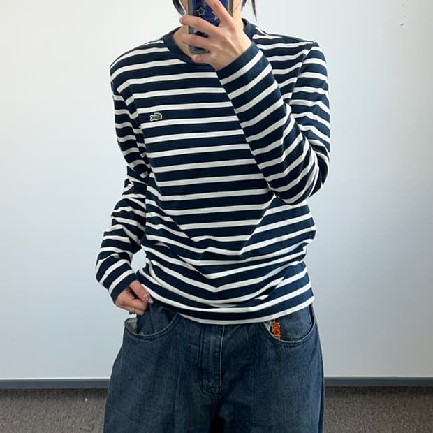 Lacoste 라코스테 네이비 스트라이프 롱슬리브