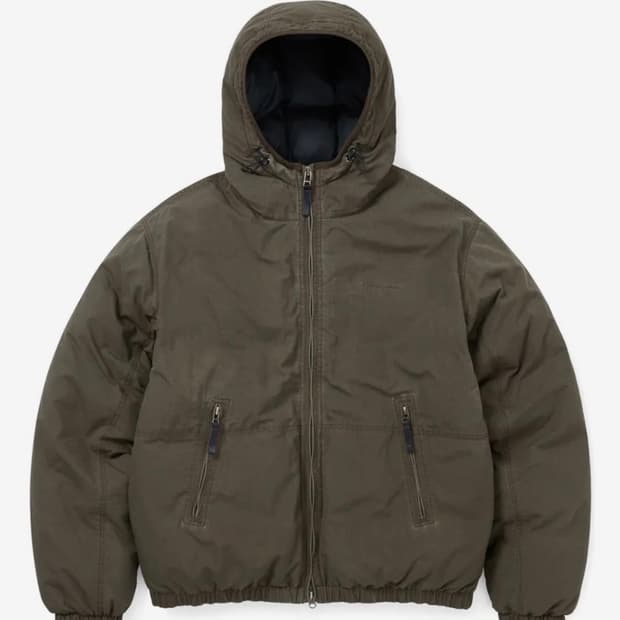 디스이즈네버댓 워시드 다운 푸퍼 자켓 올리브 브라운