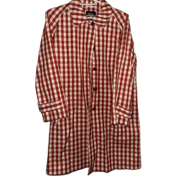 Uniqlo유니클로 레드 깅엄체크 코트