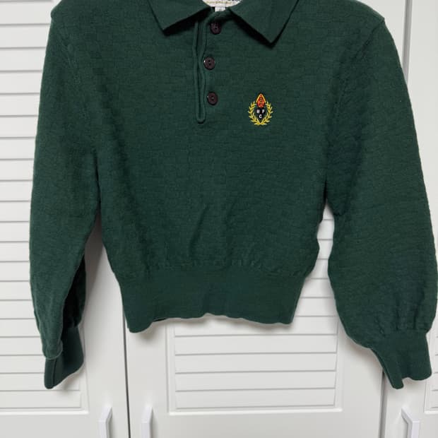 헤리티지플로스 크레스트 체크 카라 니트