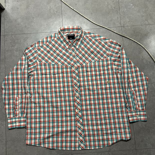 로카웨어 멀티컬러  체크패턴 더블포켓 워크셔츠
