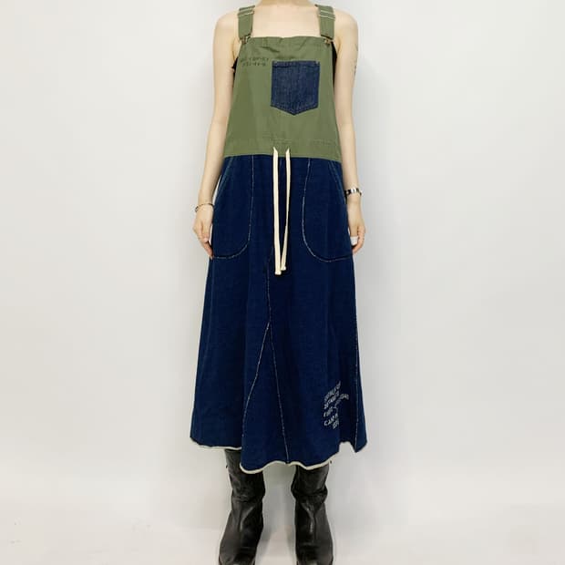 POLPO VINTAGE by LIME.INC 밀리터리 오버롤 원피스