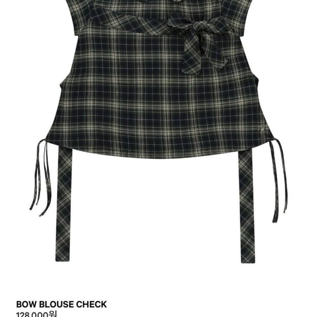 코이세이오 보우 체크 블라우스
