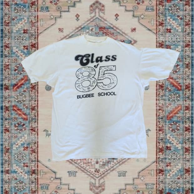 80s USA 빈티지 버그비 스쿨 'class of 85' 티셔츠 (L)