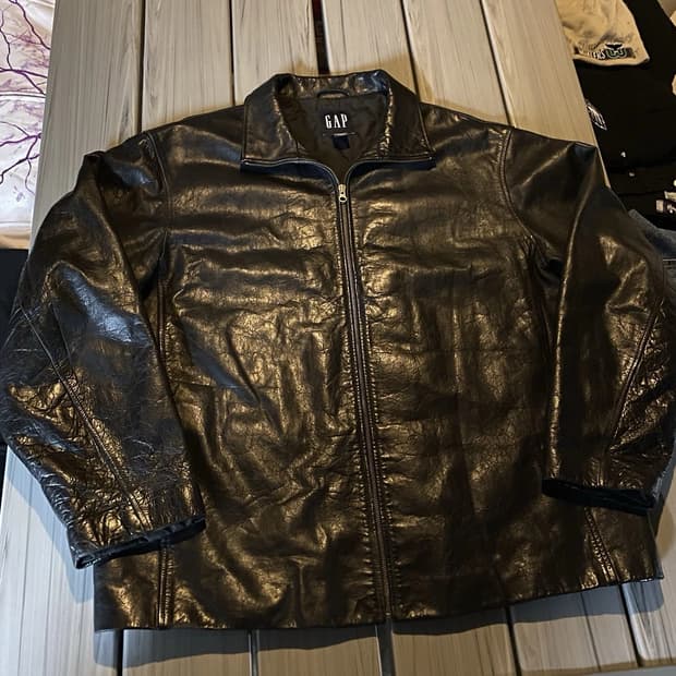 90s 올드 갭 싱글 레더 자켓