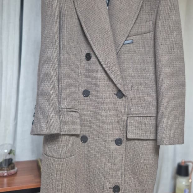 겨울 잔체크 롱코트